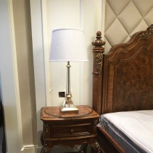 Meredith Modern Luxury Crystal and Brass Bedside Lamp