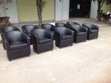 Colorful living room sofa italy leather sofa in wood frame.