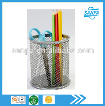 Hangzhou High Quality Round Metal Mesh Pen Stand/Pen Holder