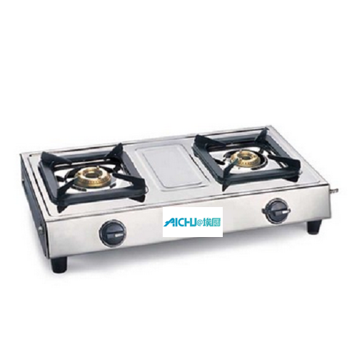 Cooktop Keluli Tahan Karat 2 Burners Brass