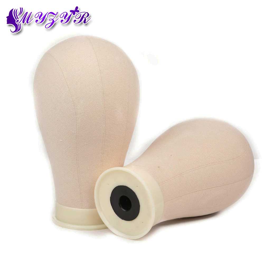 MYZYR Canvas Block Head Display Styling Training Mannequin Head Mannequin Manikin Head Wig Stand Free Get T Needle Holder