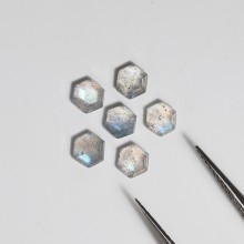 Natural Glitter Stone Labradorite Hexagonal Cut Loose Stone