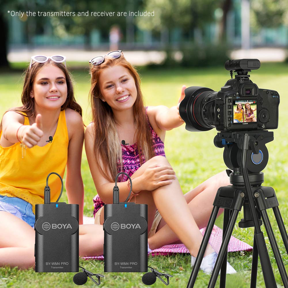 BOYA BY-WM4 PRO-K2 Wireless Microphone Compatible with Smartphones DSLR Cameras Camcorders