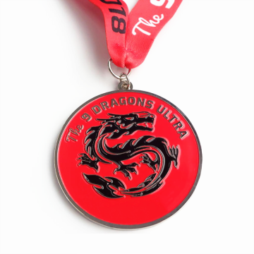 Custom round shape dragon enamel medal