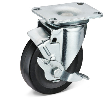 The Black Rubber Side Brake Caster Wheels