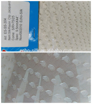 beautiful clip fabric for dress,silk rayon clip jacquard fabric