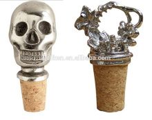 pewter skull wine bottle cork,zince alloy bottle cork