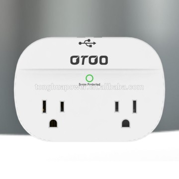 US wall surge protected duplex usb adaptor USB Wall Mount Surge Protector