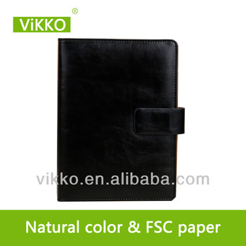 black refillable leather notebook