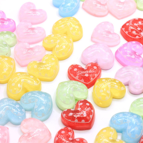 Charms in resina con cuore in pesca glitterata Love Heart Cabochons in resina flatback per guscio del telefono o accessori per capelli Choildren Materiali