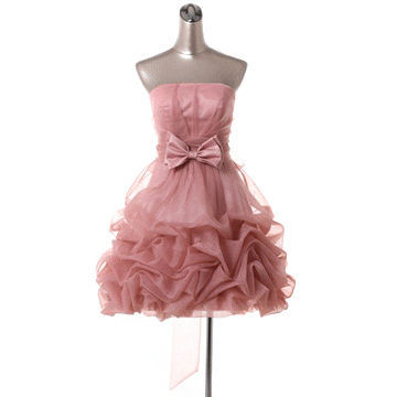 Cocktail dresses for prom, organza, pink