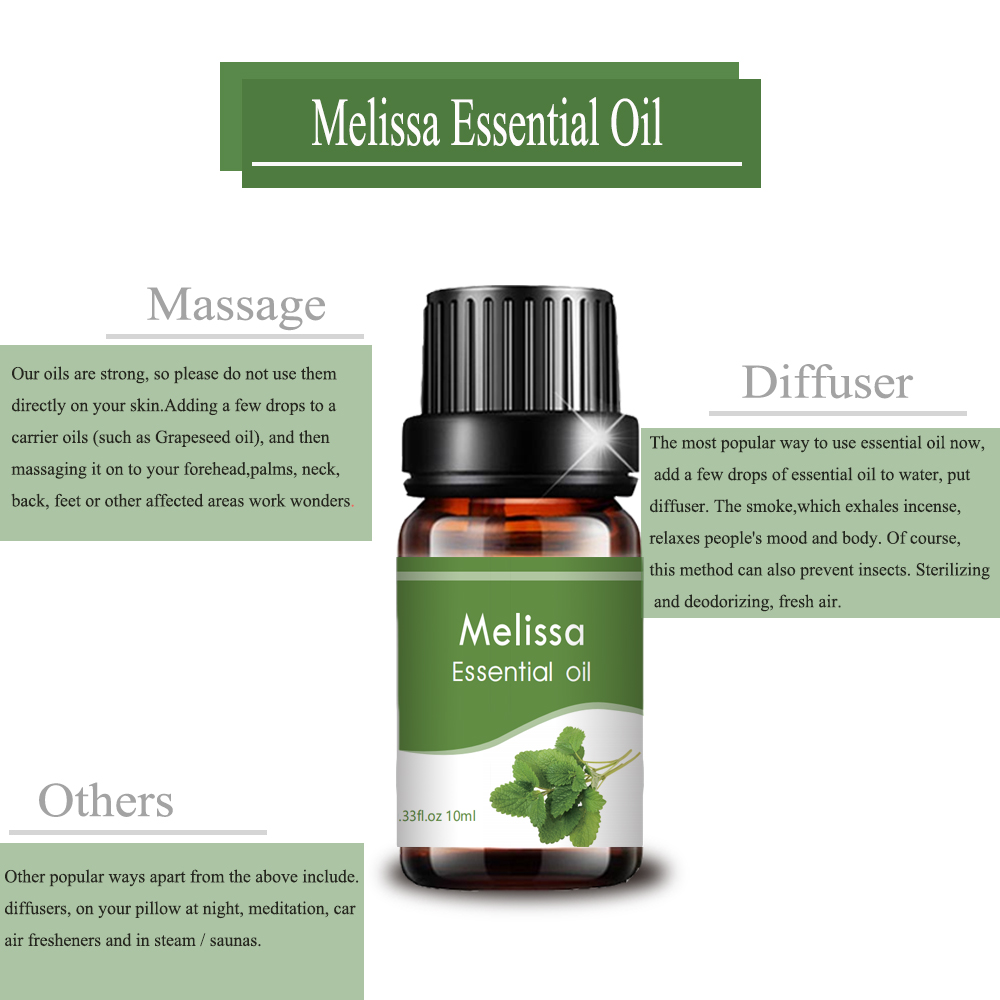 ใหม่ 10ml ขายส่งจำนวนมากฉลาก Melissa น้ำมันหอมระเหย