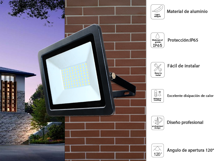 KCD china smart lighting high lumen waterproof ip65 focos outdoor led flood light