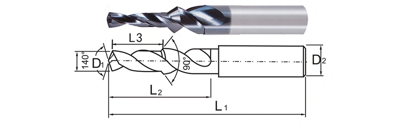 Tungsten Carbide Step Twist Drill Bits for Cutting Metal and Wood