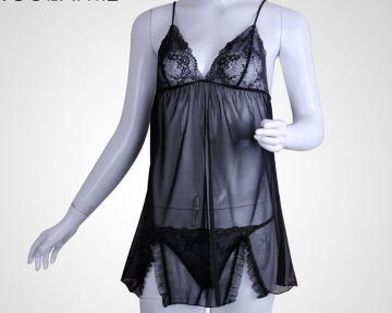 Amazing Exquisite Lace Transprent Sex Nightdress