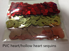 heart or hollow heart PVC sequins