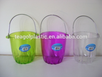 Plastic ice bucket with a handle,/metal ice bucket #TG22622