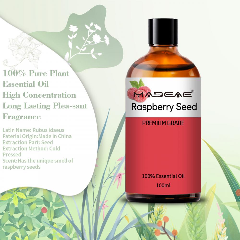 Aceite de semilla de frambuesa orgánica natural 100% de aceite de frambuesa puro para el cuidado de la piel