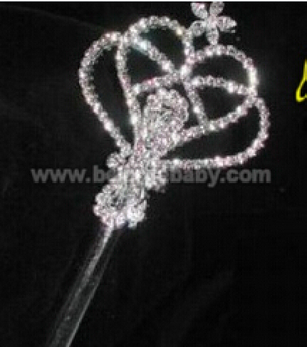 Sceptre en argent et cristal strass coeur