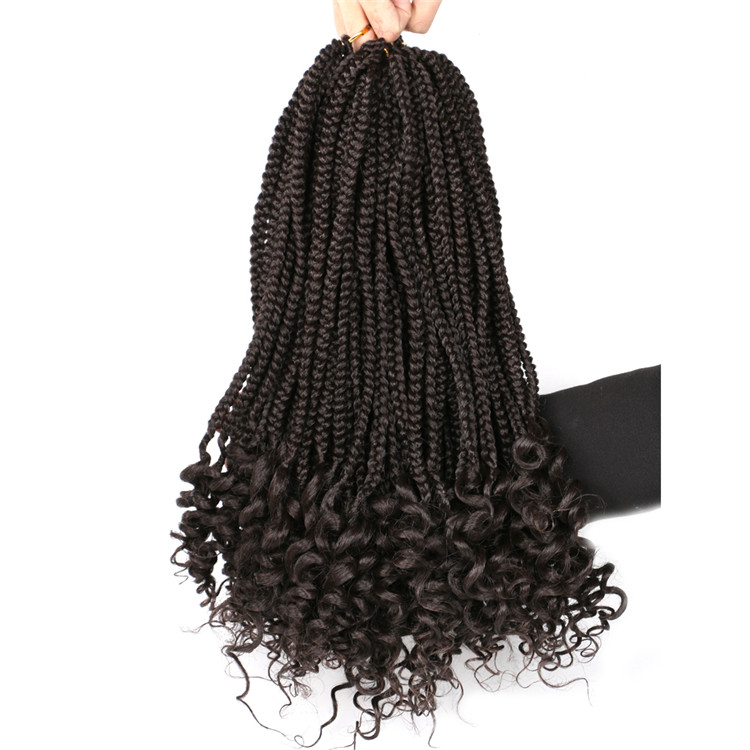 18inch box braids goddess crochet hair synthetic extension with flashy curl faux locs