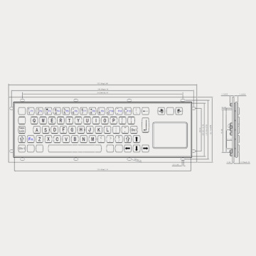 Metallic keyboard with touchpad for kiosk application