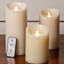 remote control ivory luminara flameless wax candles set