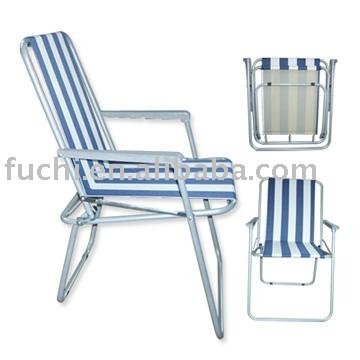 Folded beach chair