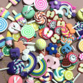 Mix Design Kawaii Spiralfrucht Eis am Stiel Makronenfrucht Polymer Clay Cabochons Flatback Für DIY Telefon Dekoration