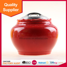 Red color ceramic candy jars pure colour cookie jars