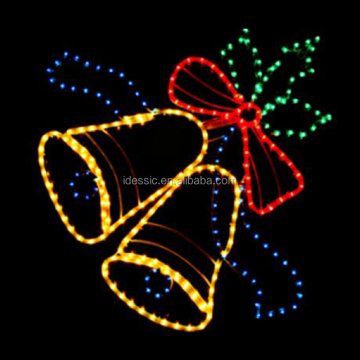 2D LED Illuminated Rope Light Jingle Bell Silhouettes for Christmas Windows