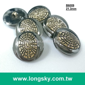 (#B6059/21mm) antique gold and gunmetal black two parts combined designer suit plastic buttons