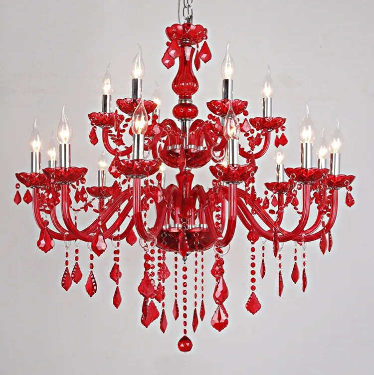 Elegant European Crystal Pendant Light with Vibrant Colors