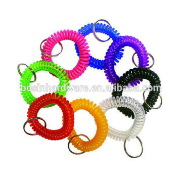 Fashion High Quality Metal Colored Spiral Wrist Coil Key Ring