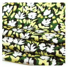 Hot Sale Korean Acetate Silk Fabrics with Green Leaves Pattern for Beachwear