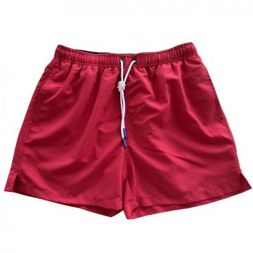 Side Split Red Men&#39;s Swim Prunks z kieszeniami