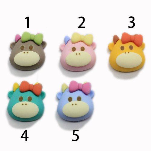 Kawaii Artificial Cow Craft Resin Animal Cabochon Beads for Kids Hair Clip Ornament Scrapbook Making Jewelry Accessories