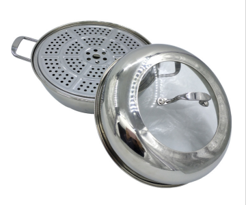 Double Bottom Three Layers Stainless Steel Steamer Pot