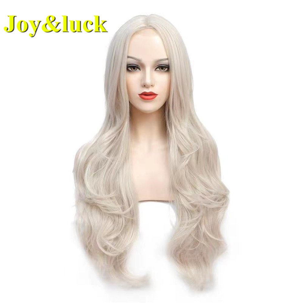 Wholesale Wig Front Lace for Women Middle Part Party Ladies Hair Middle Part Natural Water Wave Lace Front Synthetic Hair Wigs