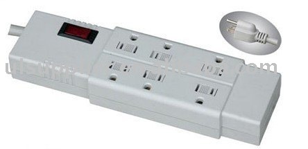 6 outlet ETL Power Strip with sliding safety cover