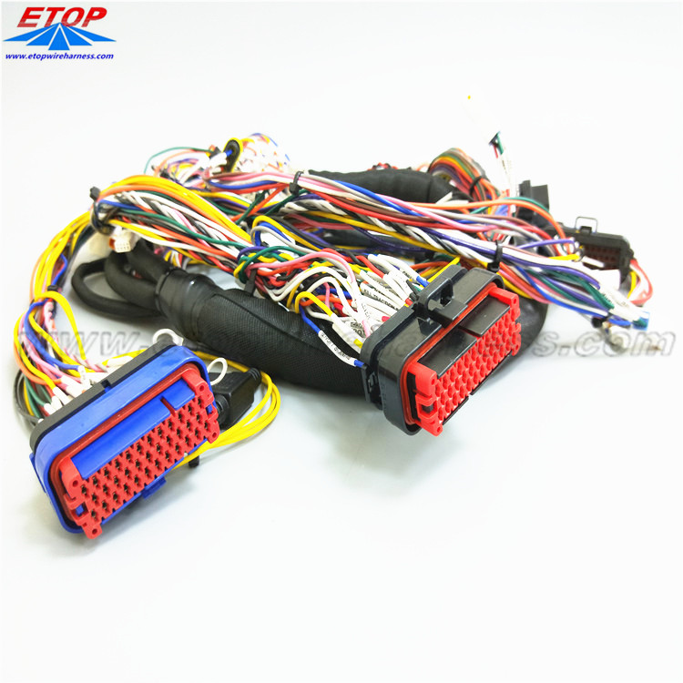 OEM Wire Harness Assy ერთად Molex დალუქული კონექტორი