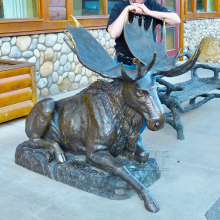 New Products bronze brass moose garden statue