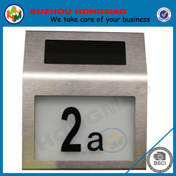 stainless steel solar house number