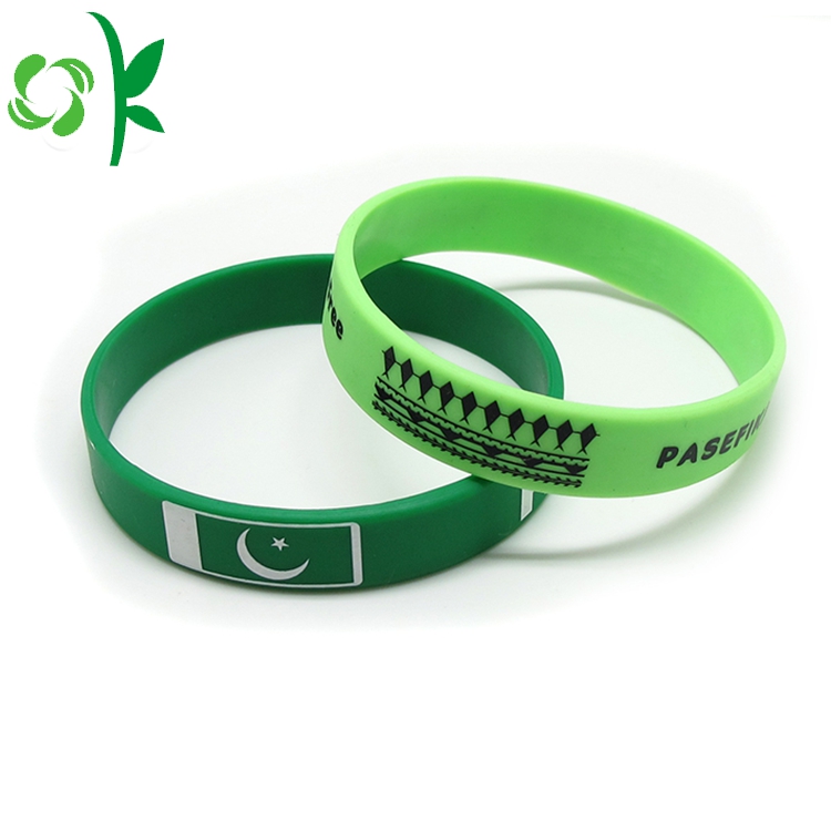 Deep Green Silicone Printed Wristbands