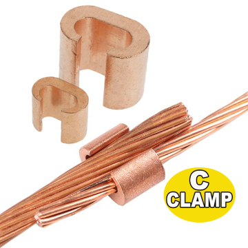 Wholesale Pure Copper Wire C Clamps for 2024 Stock Grounding Protection Systems