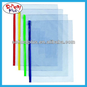 A4 PVC plastic file folder with zip