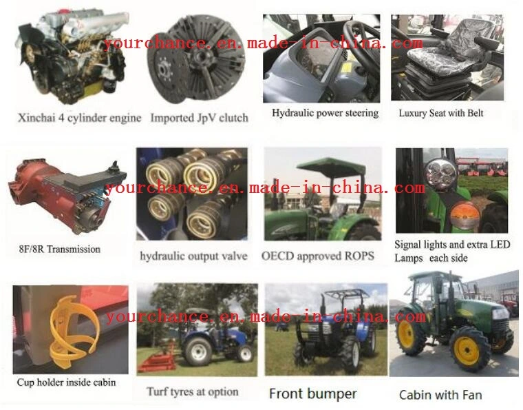 2019 Hot Sale Tractors Dq404 40HP 4X4 4WD Mini Tractor Small Garden Tractor with Turf Tire