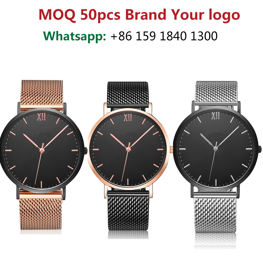 High Quality Watch Manufacturer Fashion Quartz Movement Wrist Brown Branded Watch Men Leather Wristwatches Leather