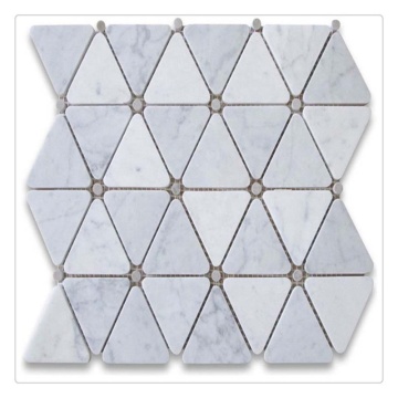 Triangle Mosaic White Marble Sheets 305x305mm