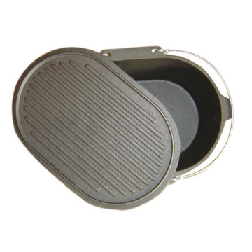 7QT Pre-seasoned Oval Dutch Oven For Camping