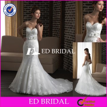 MH108 Lace Applqiued Lace With Train Mermaid Latest Design German Wedding Dresses